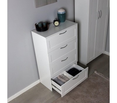 Корпусная мебель ГУД ЛАКК 2.02.02.060.1 СИРИУС комод 4 ящика белый RU (2 пак.)