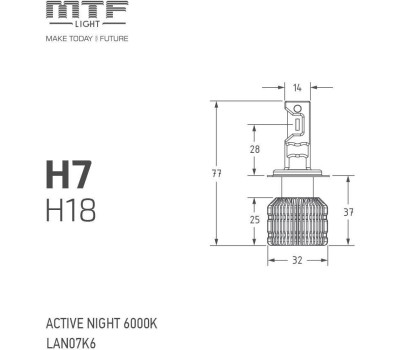 Лампа светодиодная MTF LIGHT LAN07K6