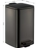 Аксессуары для ванной комнаты САНАКС 10858 Ведро из нержавеющей стали, с педалью, квадратное, 8 литров, крышка микролифт, цвет ГРАФИТ