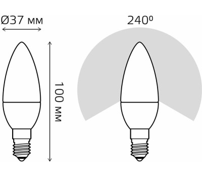 GAUSS Упаковка ламп LED E14, свеча, 8Вт, 10 шт. [33118]