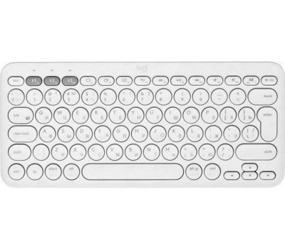 Клавиатура LOGITECH Клавиатура K380, беспроводная, Bluetooth, мембранная, заводское нанесение кириллицы, белый [920-009589]