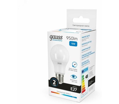 GAUSS Упаковка ламп LED E27, груша, 10Вт, 10 шт. [23230]