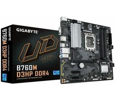 Материнская плата GIGABYTE Материнская плата B760M D3HP DDR4 (LGA1700, mATX, B760. 4xDDR4, RAID, 1xPCI-Ex16, 2xM.2, VGA+HDMI+DP) (B760M D3HP DDR4)