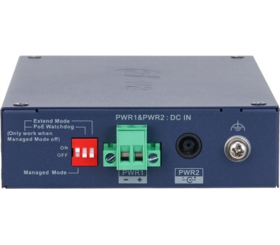 Коммутатор DAHUA DH-CHS4106-4ET-60 4-портовый PoE коммутатор управляемый 4 RJ45 10/100Мбит/с (PoE/PoE+/Hi-PoE), 1 RJ45 10/100/1000Мбит/с (uplink), 1 SFP 1000Мбит/с (uplink); IP30, IK06; монтаж на DIN-рейку