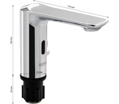 BRIMIX - Смеситель сенсорный для раковины, с регулировкой температуры воды на корпусе, латунный корпус, цвет ХРОМ. 0888