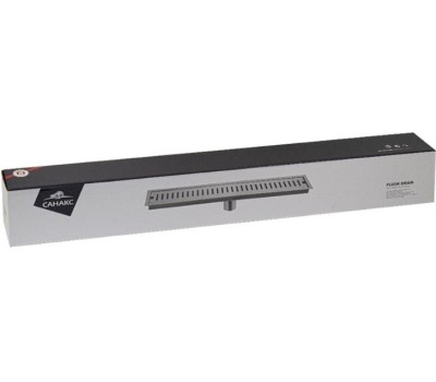 САНАКС - Трап линейный 800 х 100 мм, вертикальный выпуск с гидрозатвором, с верхним бортиком, из нержавеющей стали марки SUS 304, цвет САТИН. 00051