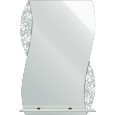 Зеркало САНАКС 40528 Зеркало волна с тонированным матированным рисунком 400х600мм полка 400мм