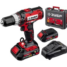 Дрель аккумуляторная ЗУБР ДШЛ-185-22 18В, 2 АКБ (2Ач), в кейсе, дрель-шуруповерт.