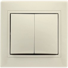 выключатель SMARTBUY (SBE-01i-10-SW2-1-c) Венера, 2-клавишный, бежевый