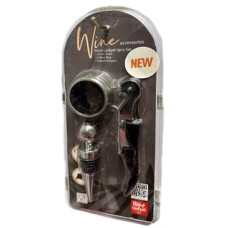 MALLONY Набор винный, Sommelier, из 3 предметов (штопор/кольцо-каплеулавливатель/пробка) (109025)