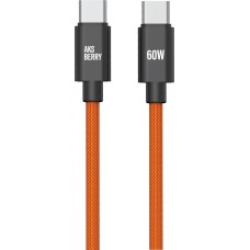 Кабель AKSBERRY (6900333090010) X163 Nylon silk Type-C - Type-C, оранжевый