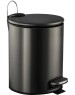 Аксессуары для ванной комнаты САНАКС 10505 Ведро из нержавеющей стали, с педалью, круглое, 5 литров, плоская крышка микролифт, цвет ГРАФИТ