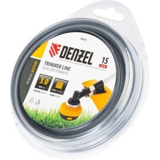 Леска DENZEL Леска для триммера армированная алюминием квадратная, 3,0мм х 15м, блистер ALUFLEX 96836