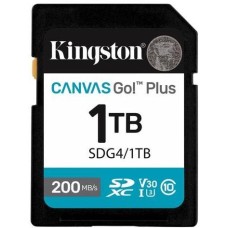 Карта памяти KINGSTON Карта памяти SDXC UHS-I U3 Canvas Go Plus 1024 ГБ, 200 МБ/с, Class 10, SDG4/1TB, 1 шт., без адаптера
