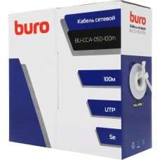 BURO Кабель сетевой BU-CCA-050-100m UTP 4 пары cat.5E solid 0.50мм CCA 100м серый