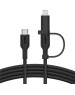 BELKIN Кабель 2in1 60W USB-C & Lightning To USB-C Braided Cable. Длина: 1,5м. Цвет: черный