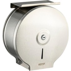 BRIMIX - Диспенсер для туалетной бумаги в рулонах, с ключом, С ПОЛКОЙ, из нержавеющей стали, цвет САТИН. 903-S