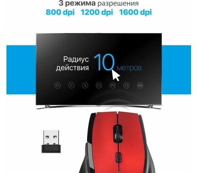 Мышь DEFENDER (52367) ACCURA MM-365 красный