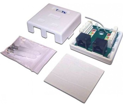 Розетка LANMASTER (TWT-SM2-4545-WH)RJ45 кат.5E (упак.: 1шт)