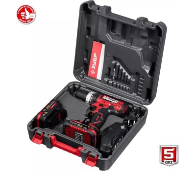 Дрель аккумуляторная ЗУБР ДШЛ-185-22 18В, 2 АКБ (2Ач), в кейсе, дрель-шуруповерт.