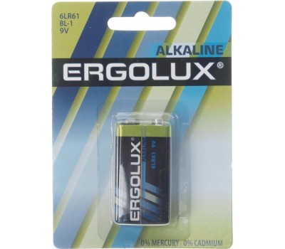 Элементы питания ERGOLUX (11753) 6LR61 Alkaline BL-1