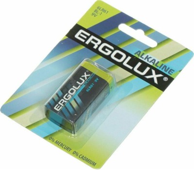 Элементы питания ERGOLUX (11753) 6LR61 Alkaline BL-1