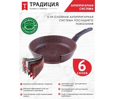 Сковорода ТРАДИЦИЯ ТД2201 антипригарная литая 20см Доломит