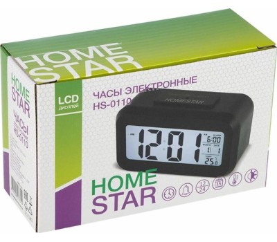 Часы электронные HOMESTAR HS-0110 черные 104305