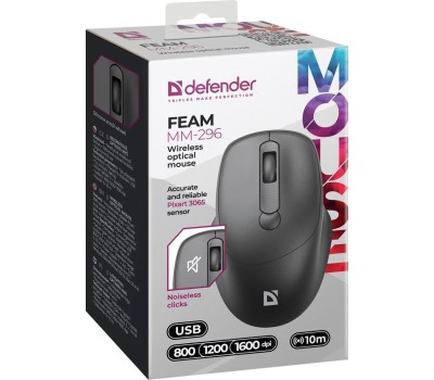 Мышь DEFENDER (52296) FEAM MM-296 черный