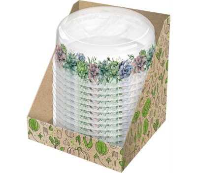 Крышка для СВЧ HOMVER Botanica D250мм с декором (бесцветный) 222132601/00