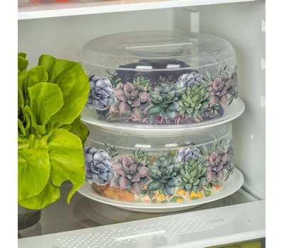 Крышка для СВЧ HOMVER Botanica D250мм с декором (бесцветный) 222132601/00
