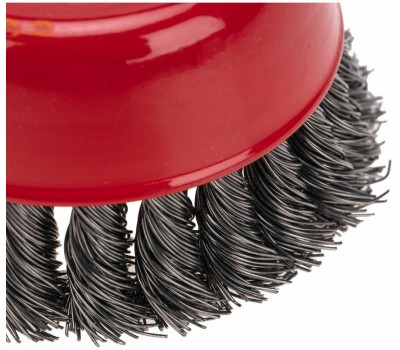 Щетка чашечная KRANZ (KR-91-1234) Щетка чашечная для УШМ, крученая стальная проволока, 100мм, М14