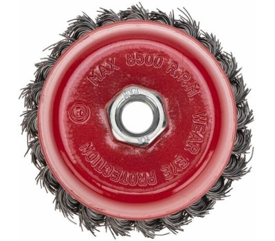 Щетка чашечная KRANZ (KR-91-1234) Щетка чашечная для УШМ, крученая стальная проволока, 100мм, М14