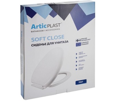 Сиденье для унитаза ARTICPLAST 7007 универсальное с системой плавного опускания микролифт ДЮРОПЛАСТ U - образное цвет белый