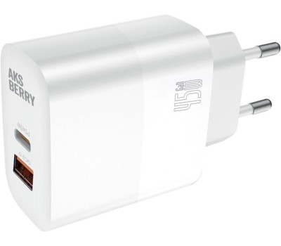 Сетевое ЗУ AKSBERRY (6900286950010) T45 45W PD + QC3.0, белый
