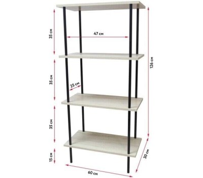 Стеллаж UNISTOR ЭЛЬБРУС деревянный напольный 60х30 черный 219733