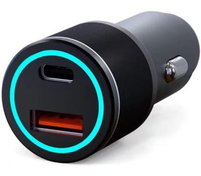 REXANT (18-2220) Автомобильное зарядное устройство c двумя портами (USB-А + USB-A) со световой индикацией, 12Вт, черное