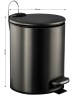 Аксессуары для ванной комнаты САНАКС 10505 Ведро из нержавеющей стали, с педалью, круглое, 5 литров, плоская крышка микролифт, цвет ГРАФИТ