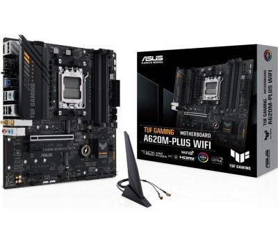 Материнская плата ASUS Материнская плата TUF GAMING A620M-PLUS WIFI, Socket AM5, AMD A620, mATX, Ret
