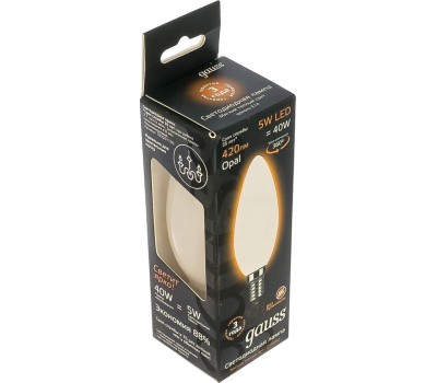 GAUSS Лампа филаментная E14, свеча, 5Вт, одна шт. [103201105]