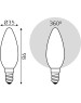 GAUSS Лампа филаментная E14, свеча, 5Вт, одна шт. [103201105]