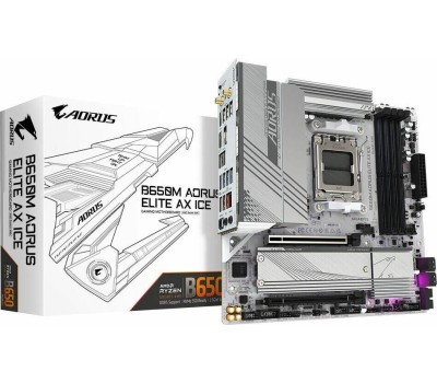 Материнская плата GIGABYTE Материнская плата B650M AORUS ELITE AX ICE, Socket AM5, AMD B650, mATX, Ret