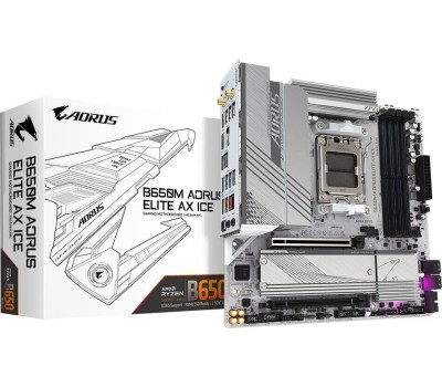 Материнская плата GIGABYTE Материнская плата B650M AORUS ELITE AX ICE, Socket AM5, AMD B650, mATX, Ret