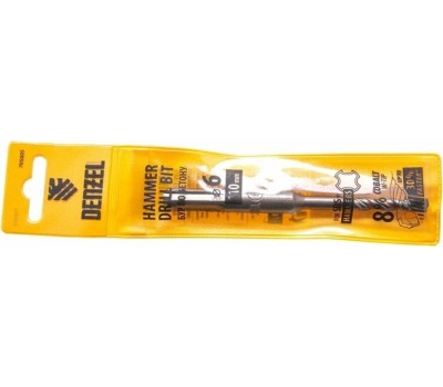 Бур DENZEL Бур по бетону, двойная спираль, три пылеотводящие кромки, 6 x 110 мм 705005