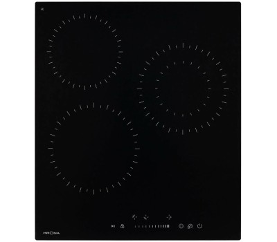 KRONA Электрическая варочная поверхность 45 BL 1DZTS, конфорок: 3 шт., стеклокерамика, независимая, черный