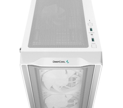Корпус для ПК DEEPCOOL Корпус ATX CC560 Mesh V2, Midi-Tower, без БП, белый [r-cc560-whama4-g-2]
