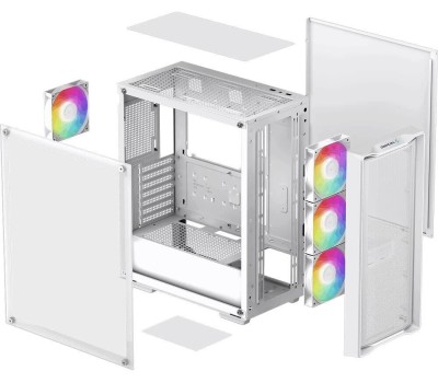 Корпус для ПК DEEPCOOL Корпус ATX CC560 Mesh V2, Midi-Tower, без БП, белый [r-cc560-whama4-g-2]