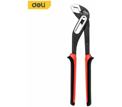Клещи DELI Переставные клещи усиленные DL2612Z сталь Cr-V, 300мм, раскрытие до 80мм, 7-ми ступенчатая регулировка, прорезиненная рукоять
