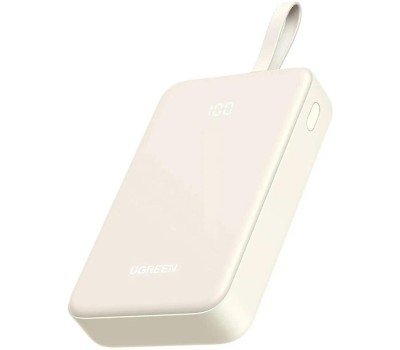 UGREEN Внешний аккумулятор PB505 (45762) 20000mAh Quick Charging Power Bank 20W со встроенным кабелем USB-C. Цвет: серый