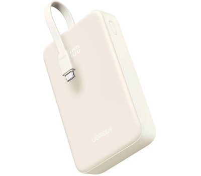 UGREEN Внешний аккумулятор PB505 (45762) 20000mAh Quick Charging Power Bank 20W со встроенным кабелем USB-C. Цвет: серый